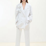 Floral Applique Longline Blazer