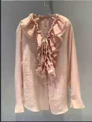 Ruffled Long-Sleeve Blouse