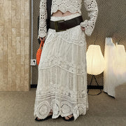 Openwork Patterned Long Skirt