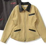Contrast-Trim Zip Jacket
