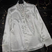 Embellished Tie-Neck Blouse