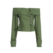 Off-Shoulder Jacket, Skirt or Set