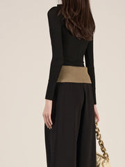 Crisscross Cutout Long-Sleeve Top