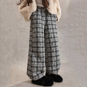 Plaid Relaxed Wide-Leg Pants