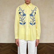 Contrast Floral Button-Up Shirt