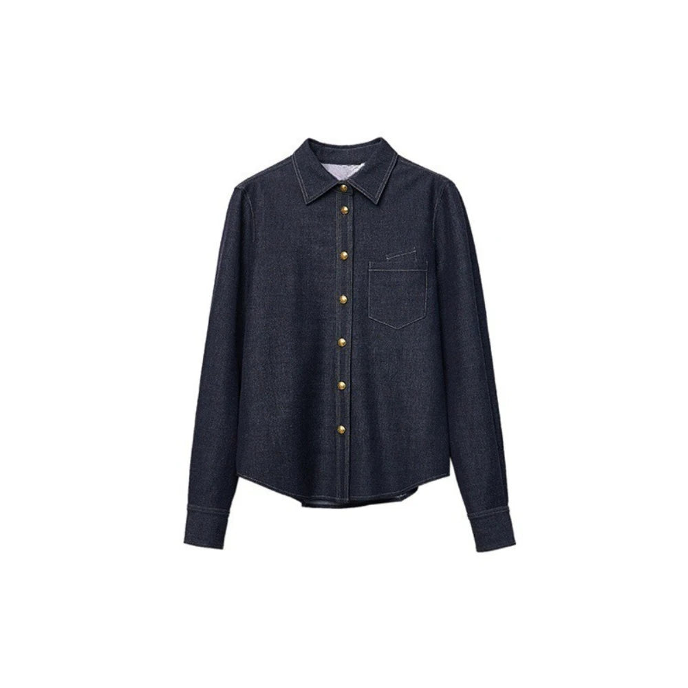 Contrast-Stitch Button-Up Shirt