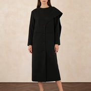 Asymmetric Longline Button-Front Jacket