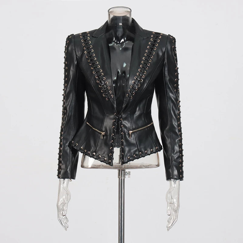 Eyelet-Trim Fitted Jacket