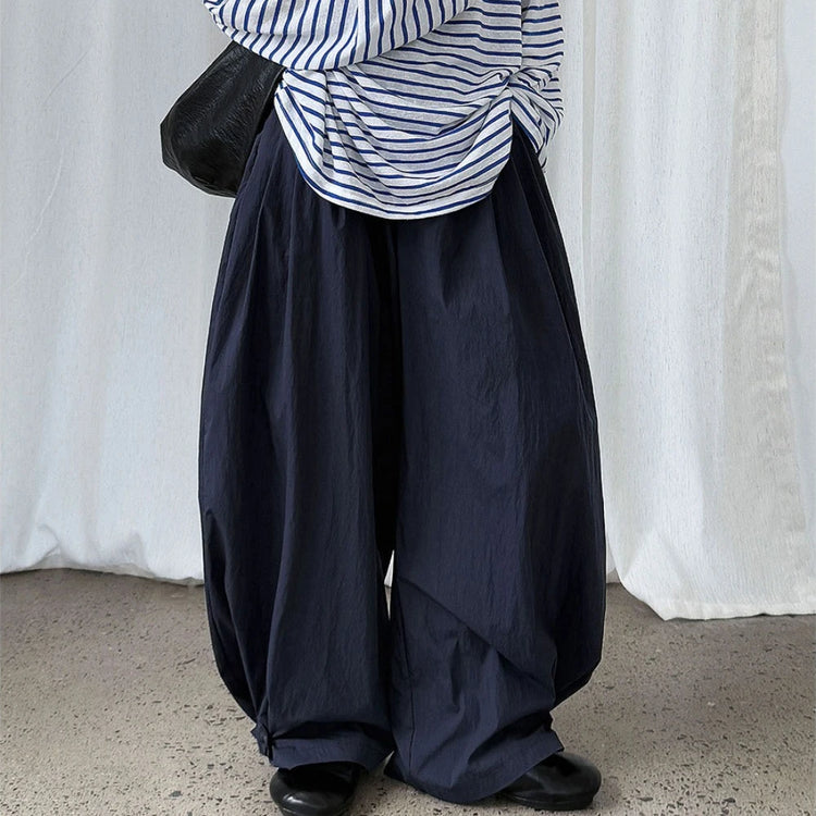 Pleated Balloon-Leg Pants