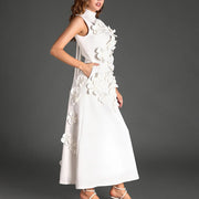 Floral Applique Sleeveless Dress