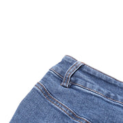 Bow-Detail Straight-Leg Jeans