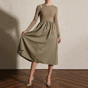 Cutout-Shoulder Gathered Dress