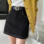 Studded-Trim Mini Skirt