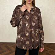 Abstract-Print Collared Shirt
