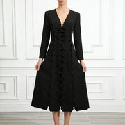 Bow-Front Scalloped Dress