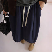 Balloon-Hem Long Skirt
