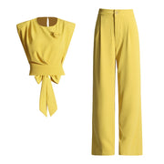 Tie-Waist Top and Pants Set