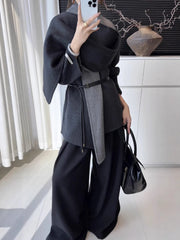 Draped-Collar Asymmetric Jacket