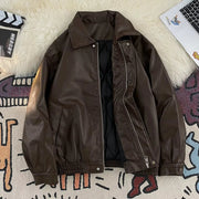 Glossy Zip-Up Collared Jacket