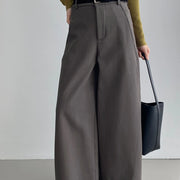 Pleated Straight-Leg Pants