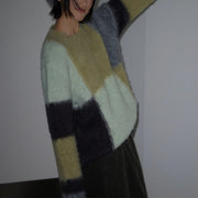 Colorblock Round-Neck Sweater