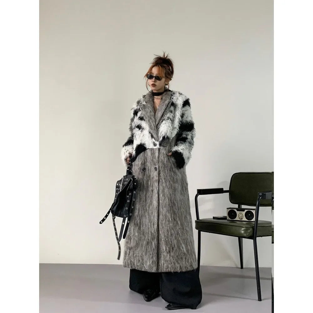 Shaggy-Trim Longline Coat