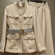Pocket-Detail Jacket and Pants Set