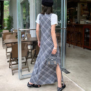 Plaid Sleeveless Long Dress