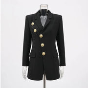 Statement-Button Tailored Blazer