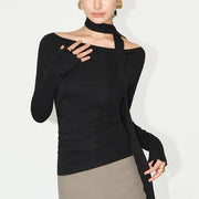 Scoop-Neck Long-Sleeve Top