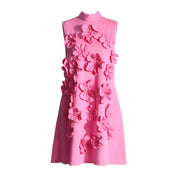 Floral Applique Sleeveless Mini Dress
