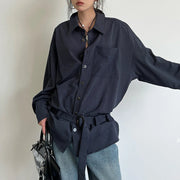 Relaxed Long-Sleeve Button Shirt