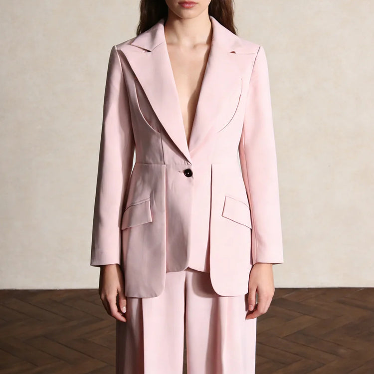Notched-Lapel Tailored Blazer