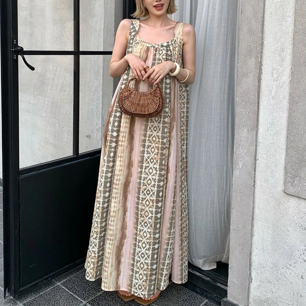 Geometric-Print Relaxed Dress