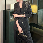 Embellished Pinstripe Blazer