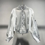 Contrast-Sleeve Bomber Jacket