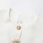 Round-Neck Button-Front Tailored Vest