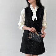 Blouse and Sparkly Pinafore Dress Set