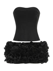 Strapless Top and Rosette Skirt Set