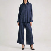 Collared Shirt and Pants Set