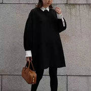 Contrast-Collar Longline Jacket