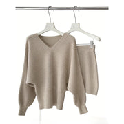 Ribbed Sweater and Skirt Set
