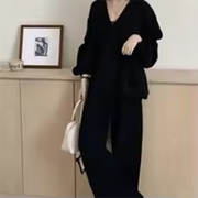 Tie-Side Sweater and Pants Set