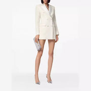 Double-Breasted Fitted Longline Blazer