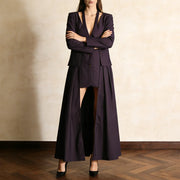 Cutout-Neck High-Low Jacket