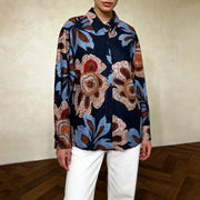Floral Long-Sleeve Collared Shirt