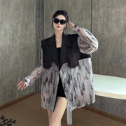 Abstract-Panel Longline Blazer