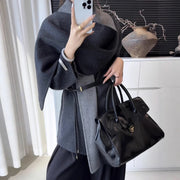 Draped-Collar Asymmetric Jacket