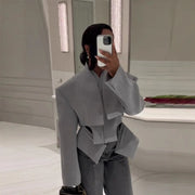 Asymmetric Cutout Cropped Jacket