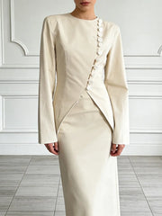 Asymmetric Button-Front Jacket
